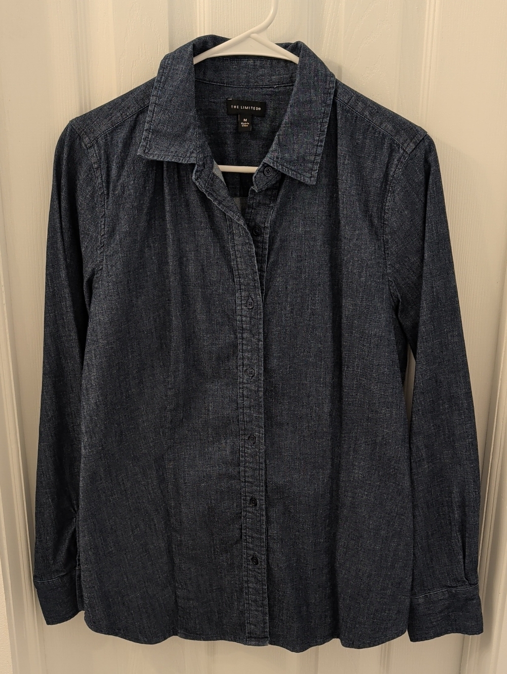The Limited Dark Blue Denim Button-Down Shirt